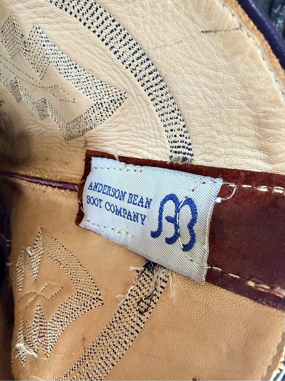 Anderson Bean Embroidered Western Boots Brown & Orange Men’s Size 10 - Picture 6 of 9